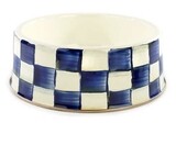 Royal Check Enamel Pet Dish - Large