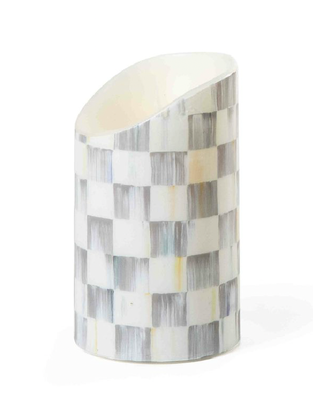 Sterling Check Flicker 5" Pillar Candle