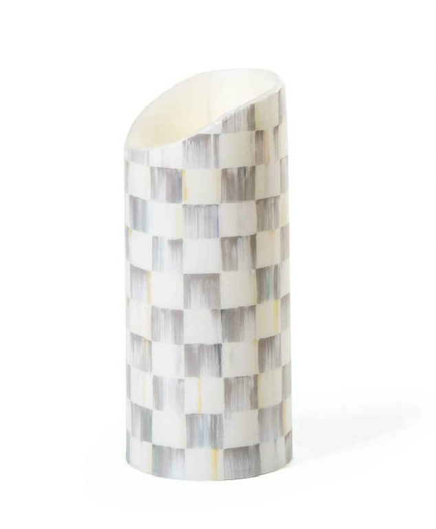 Sterling Check Flicker 7" Pillar Candle