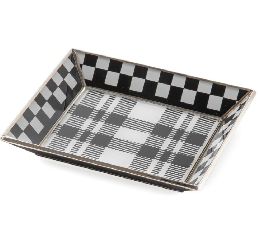 Black & White Tartan Small Tray