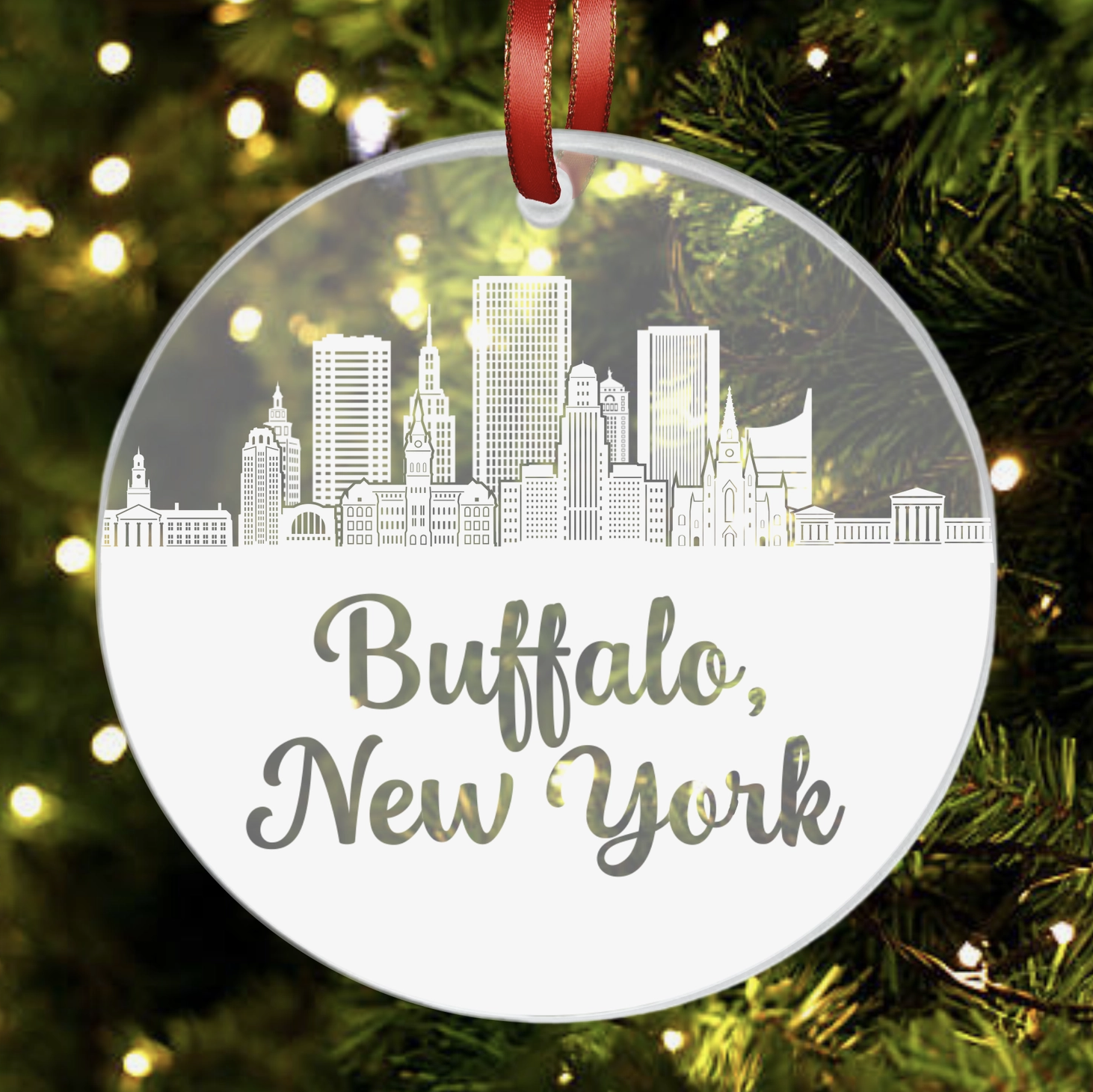 Buffalo Skyline Christmas Ornament