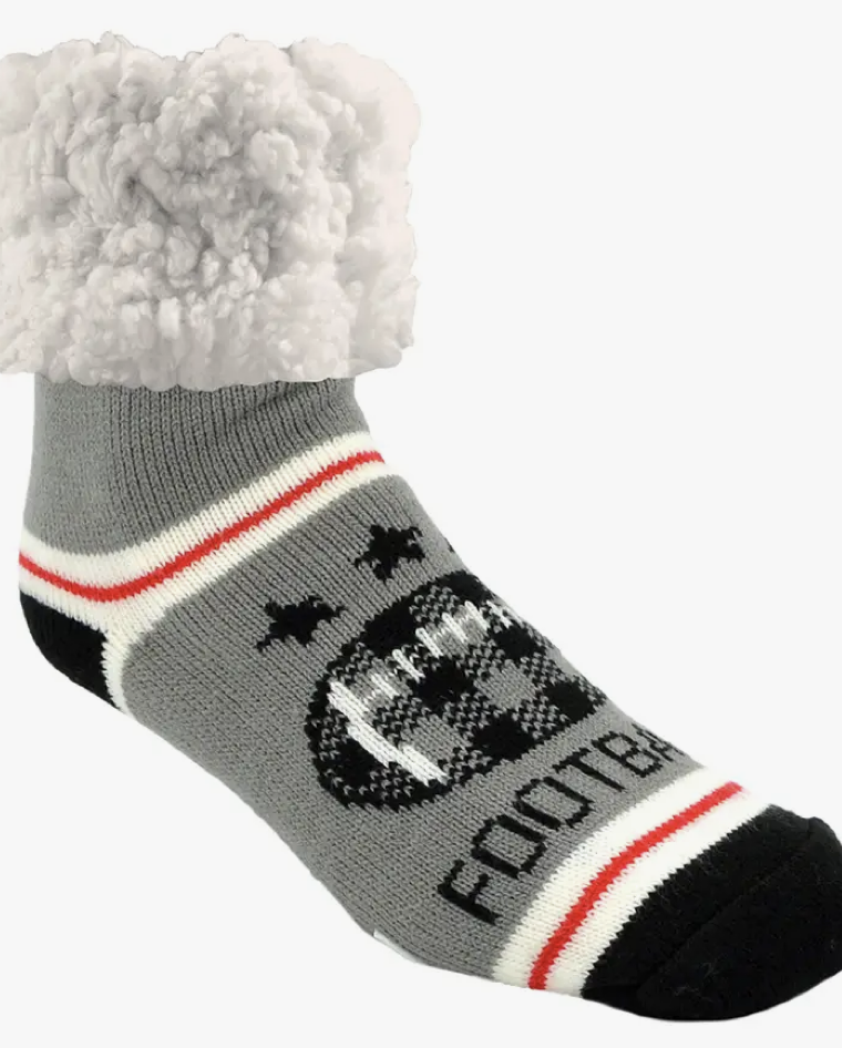 Pudus Football Grey Slipper Socks
