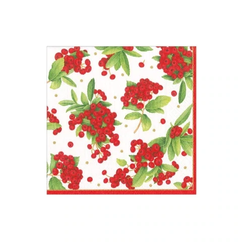 Christmas Berry Red Cocktail Napkins