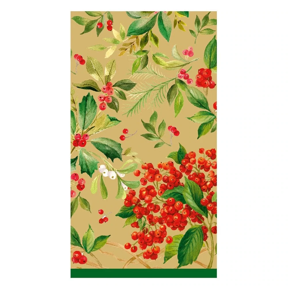 Holly Chintz Gold Guest Towels