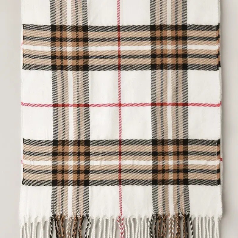 Giant Check Scarf - Ivory