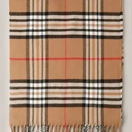 Giant Check Scarf- Light Brown