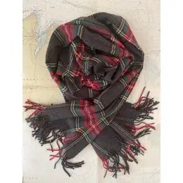 Charcoal Plaid Oversized Scarf