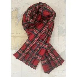 Red Plaid Puffer Scarf