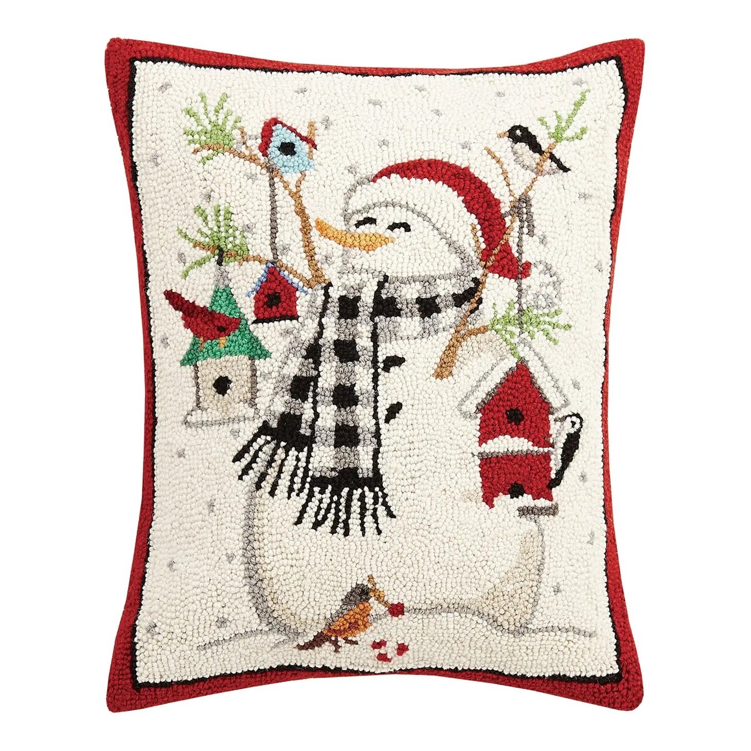 Snowman w Birds Hook Pillow