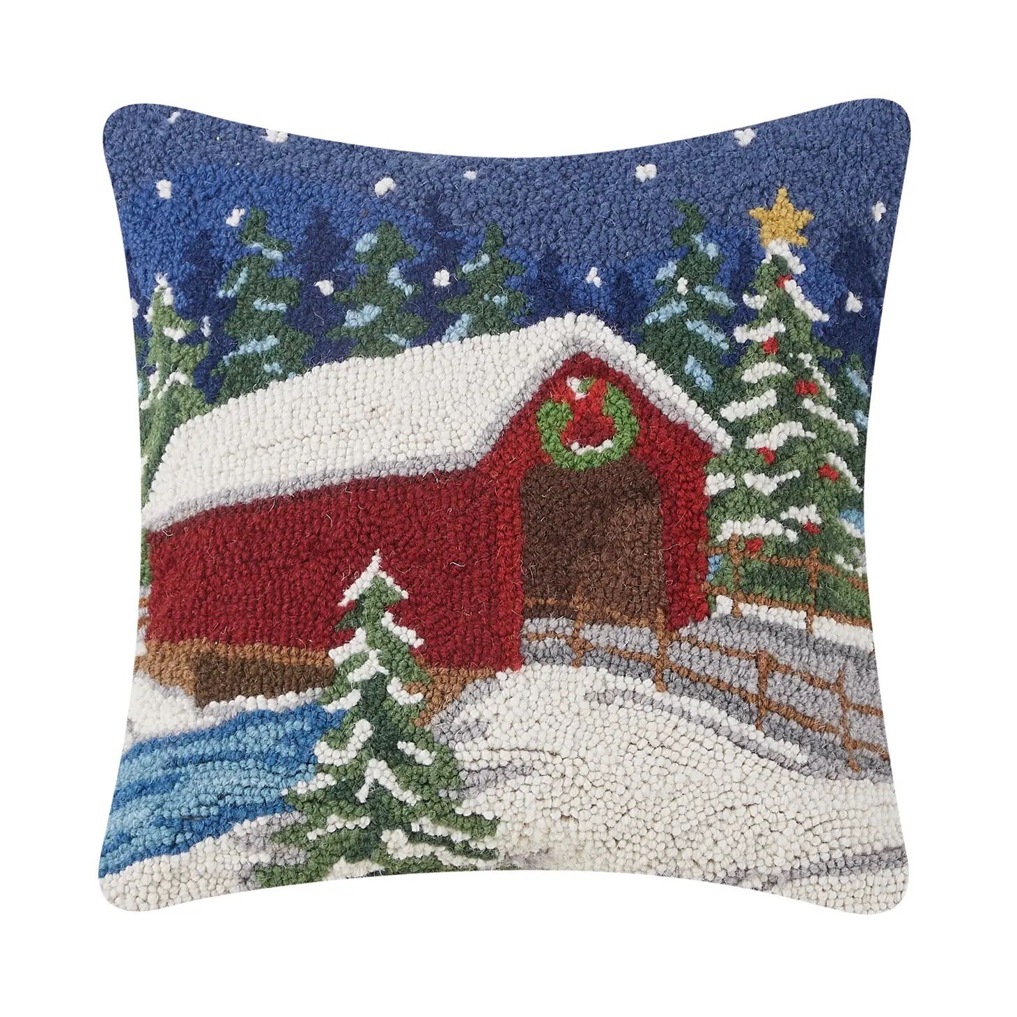 Snowy Holiday Bridge Hook Pillow