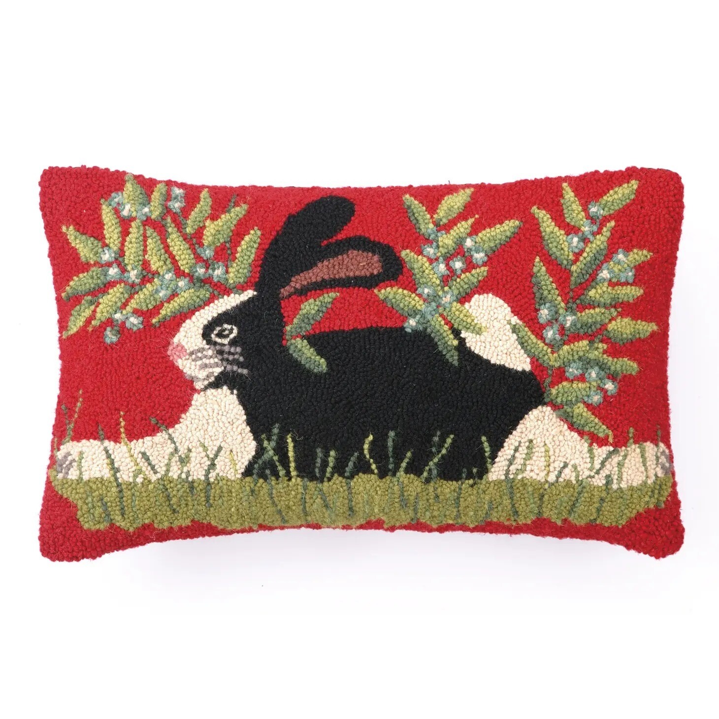 Bunny on Red Hook Pillow