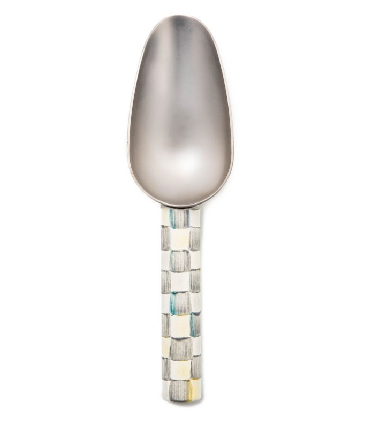Sterling Check Enamel Scoop- Small