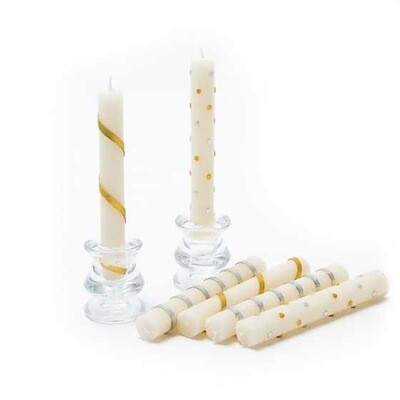Mini Dinner Candles - Gold & Silver - Set of 6