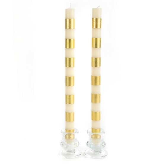 Bands Dinner Candles - Gold - Set of 2