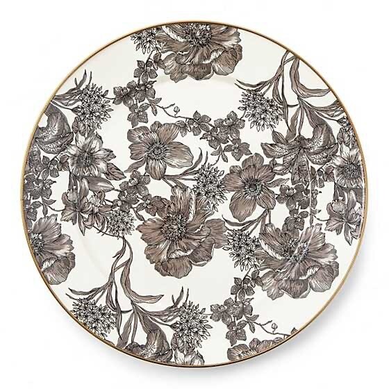 English Garden Enamel Charger/Plate - Sterling