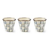 Sterling Check Enamel Herb Pots - Set of 3