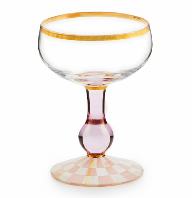 Rosy Check Coupe Glass