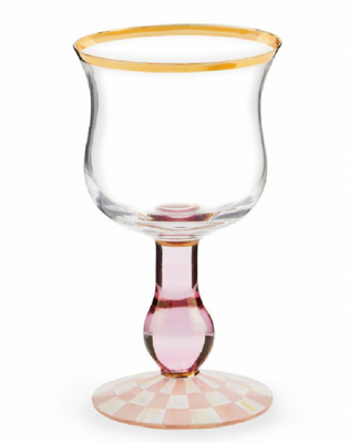 Rosy Check Wine Glass