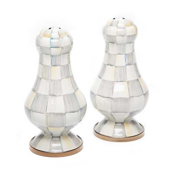 Sterling Check Large Salt &amp; Pepper Shakers