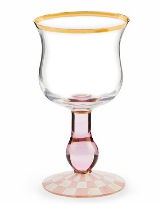 PRE-ORDER ROSY CHECK WINE GLASS