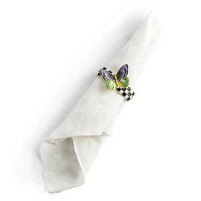 Butterfly Toile Napkin Rings - Set of 4