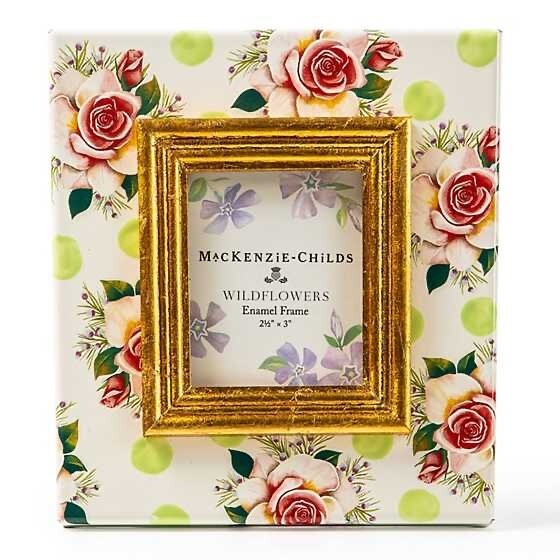 Wildflowers Enamel 2.5&quot; x 3&quot; Frame Green