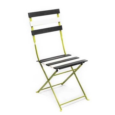 Outdoor Black & White Metal Bistro Side Chair