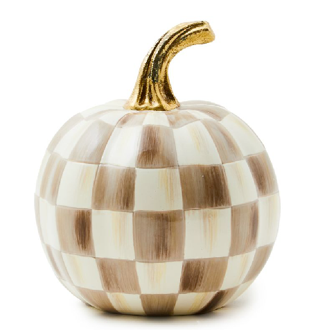 Mocha Check Mini Pumpkin