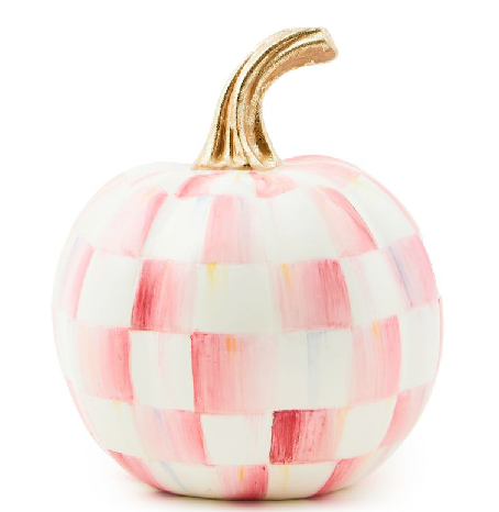 Bubblegum Pink Check Mini Pumpkin