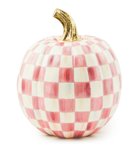 Bubblegum Pink Check Small Pumpkin