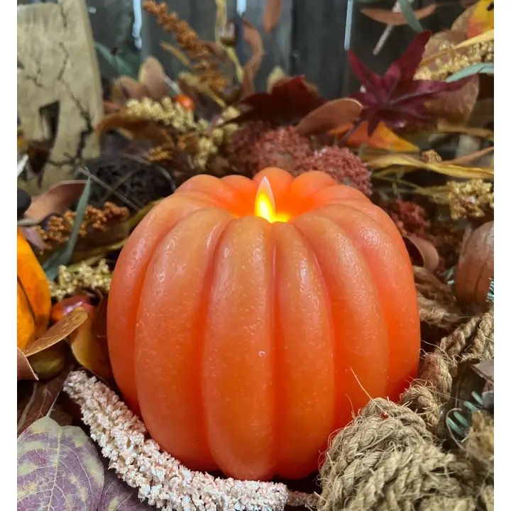 Pumpkin Moving Flame Candle 6x5&quot;