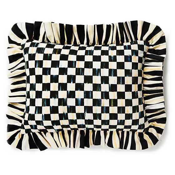 Courtly Check Ruffle Lumbar Pillow