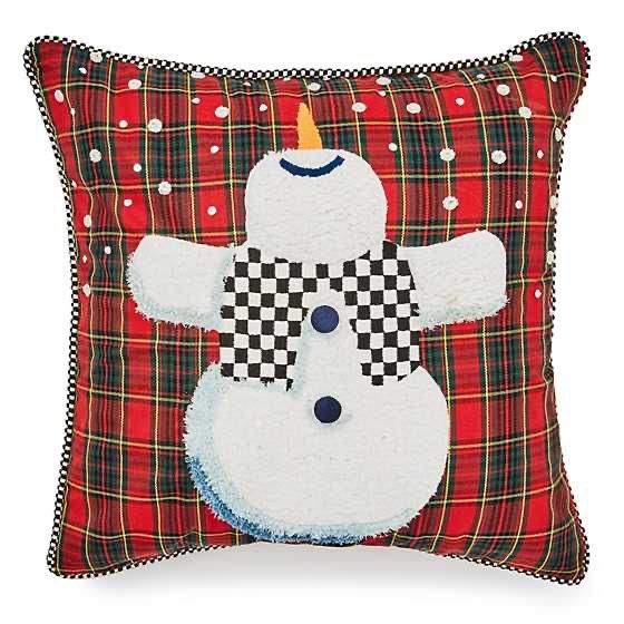 Dancing Snowman Throw Pillow