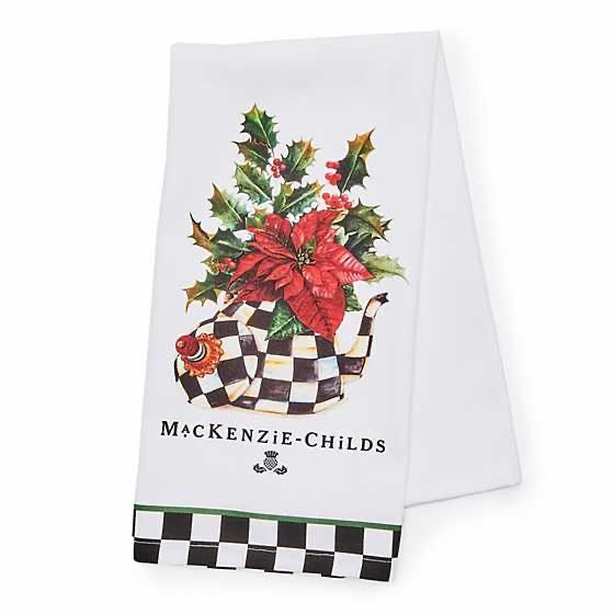 Poinsettia Tea Kettle Dish Towel