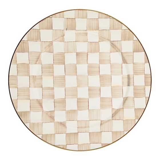 Mocha Check Dinner Plate