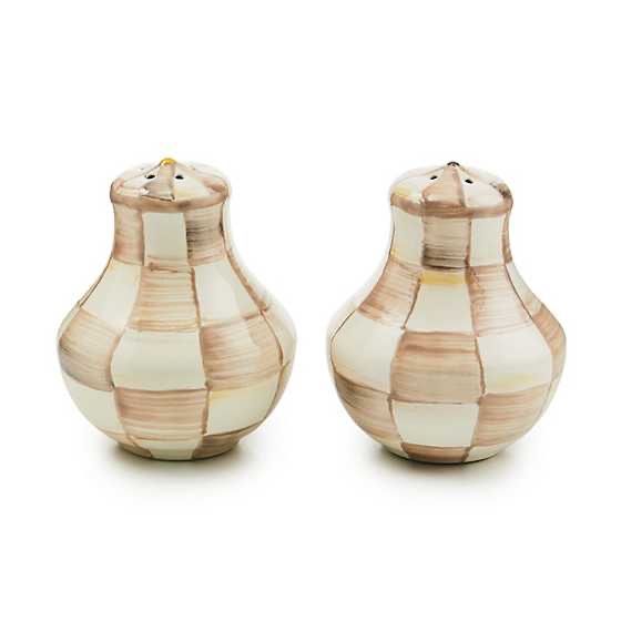 Mocha Check Salt &amp; Pepper Shakers