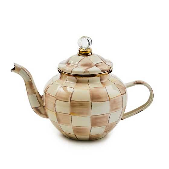 Mocha Check 4 Cup Teapot