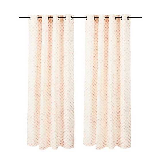 Rosy Check 84&quot; Grommet Top Curtain Panel