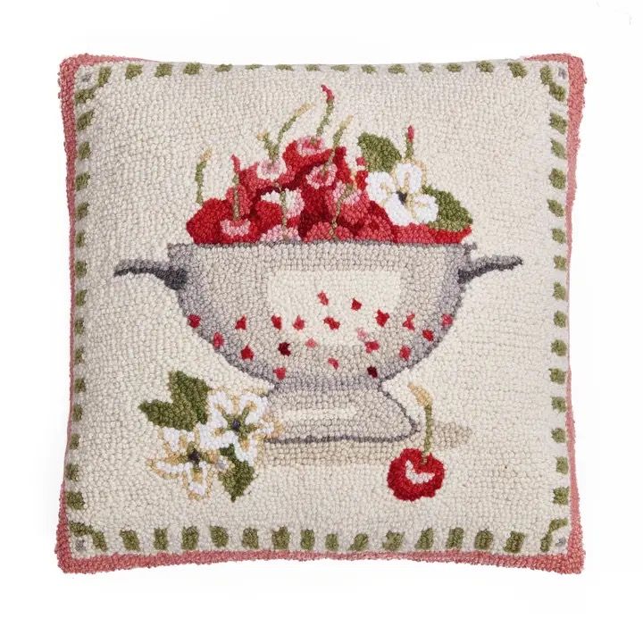 Sweet Cherry w Flowers Hook Pillow