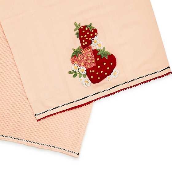 Strawberry Embroidered Dish Towels Set of 2