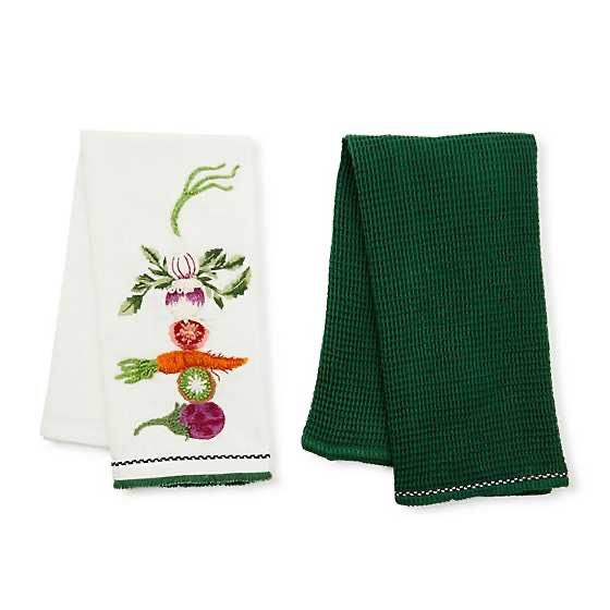 Vegetable Embroidered Dish Towels Set of 2