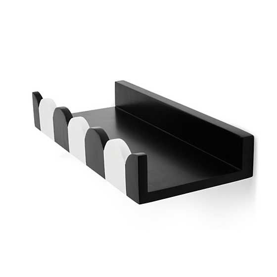 Scalloped Black &amp; White Floating Shelf