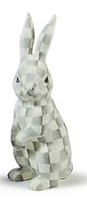 Standing Sterling Check Trophy Bunny