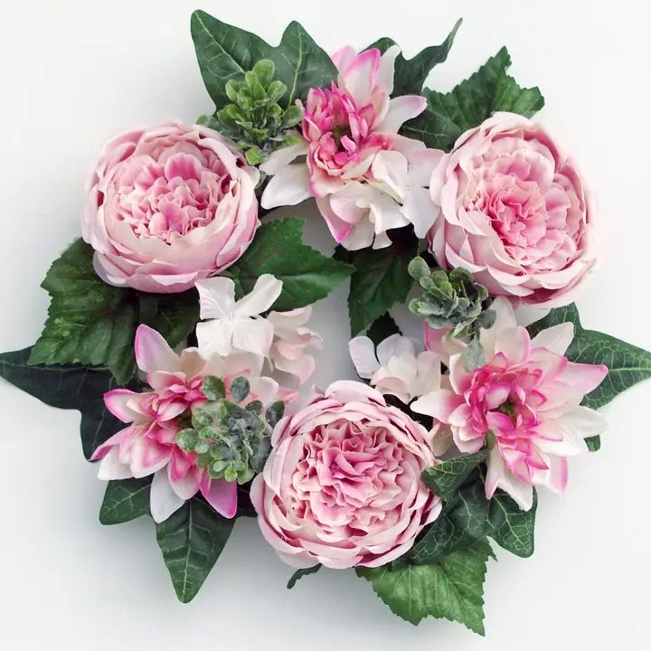 Pink 3&quot; Floral Candle Ring