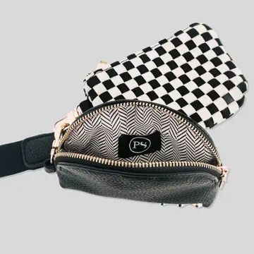 Black Check Dual Pouch