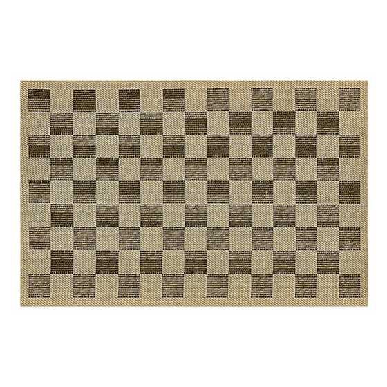 Black Check 3x5&#39; Indoor/Outdoor Rug