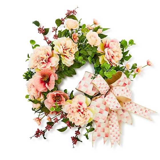 Rosy Check Rose 24&quot; Wreath