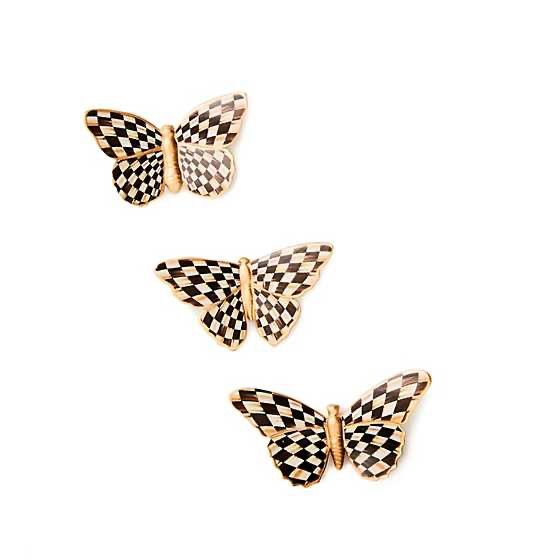 Courtly Check Butterfly Magnets set of 3