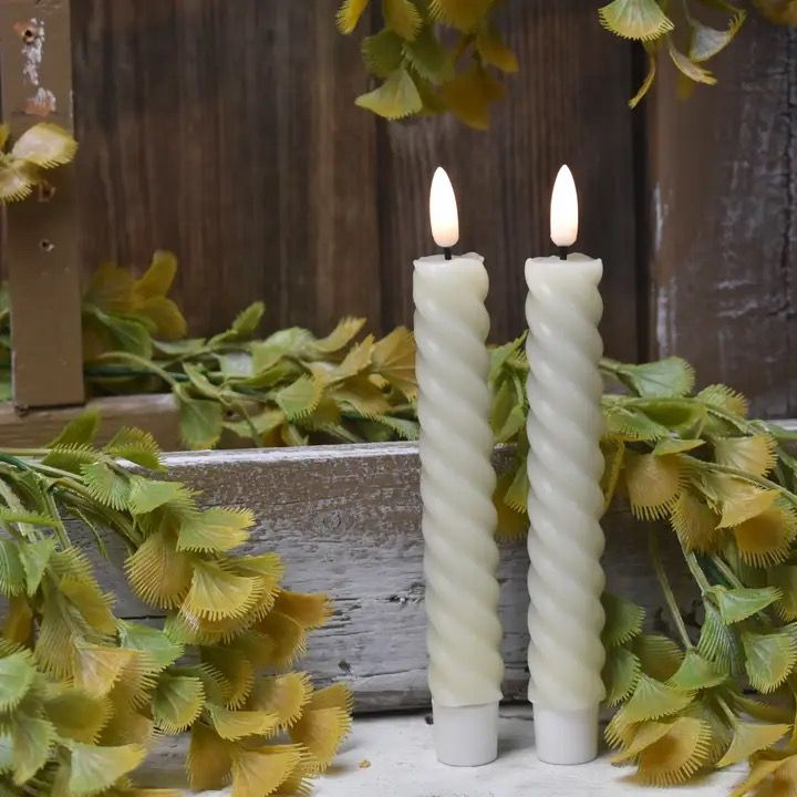 Spiral Taper 10&quot; Flame Candle