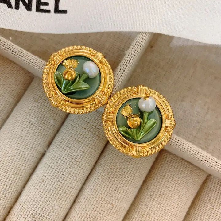 Button Baroque Pearl Earrings
